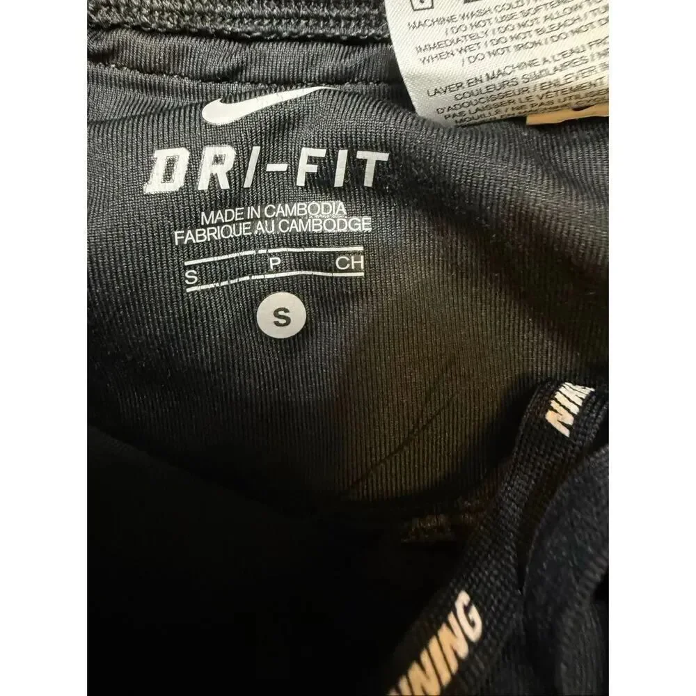 Nike Women's Dri-fit Running Cropped Capri Activewear Leggings Black Small